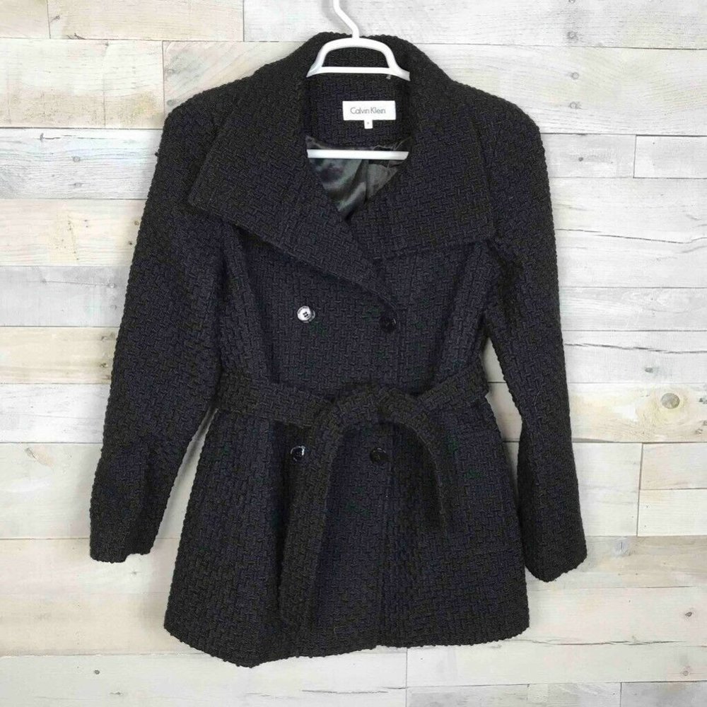 Calvin Klein Peacoat Black Textured Belt 6